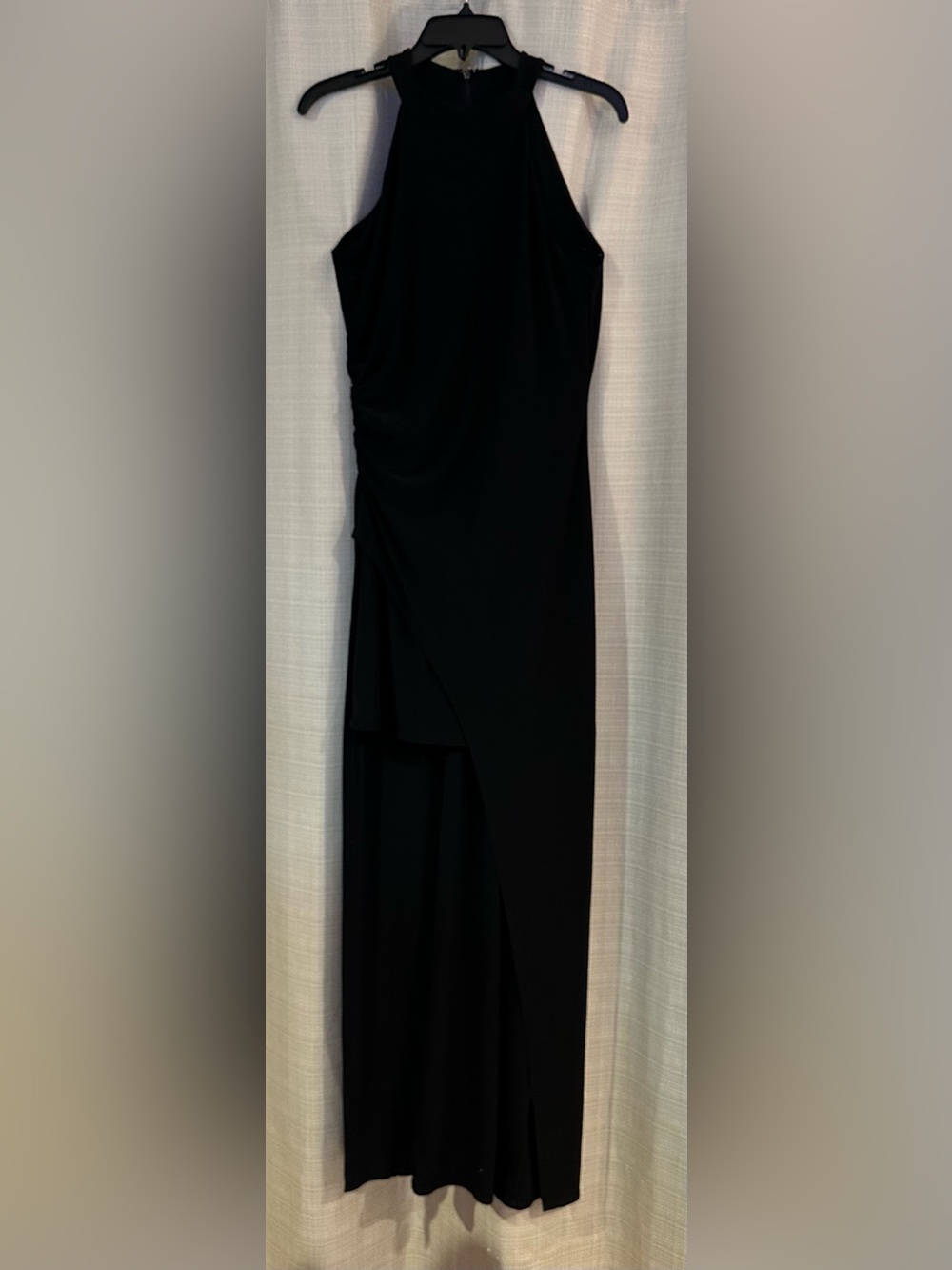 Laundry By Shelli Segal Black halter neck Asymmetric High-Low Maxi dress 6 - Picture 8 of 16